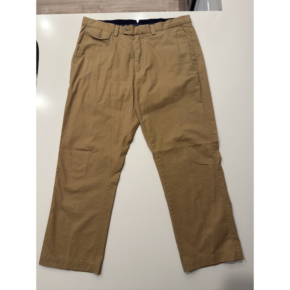 Daniel Cremieux Mens Chino Pants 36x30 Tan Cotton Flat Front RN58909